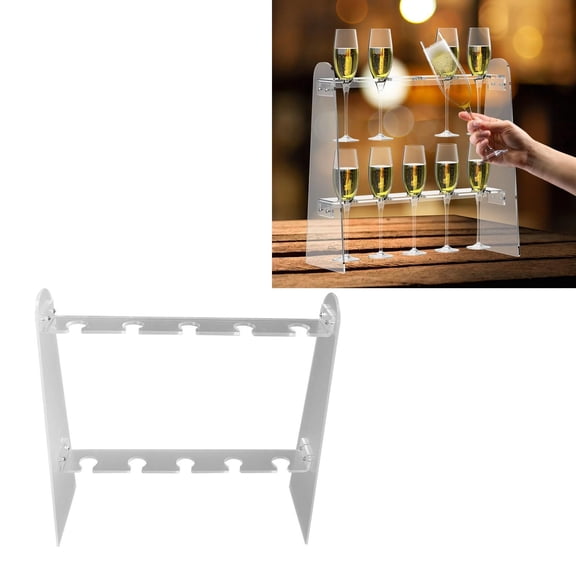 Xirurus 2‑Tier Champagne Glass Stand – 10‑Slot Acrylic Flute Holder for Weddings, Parties & Living Rooms
