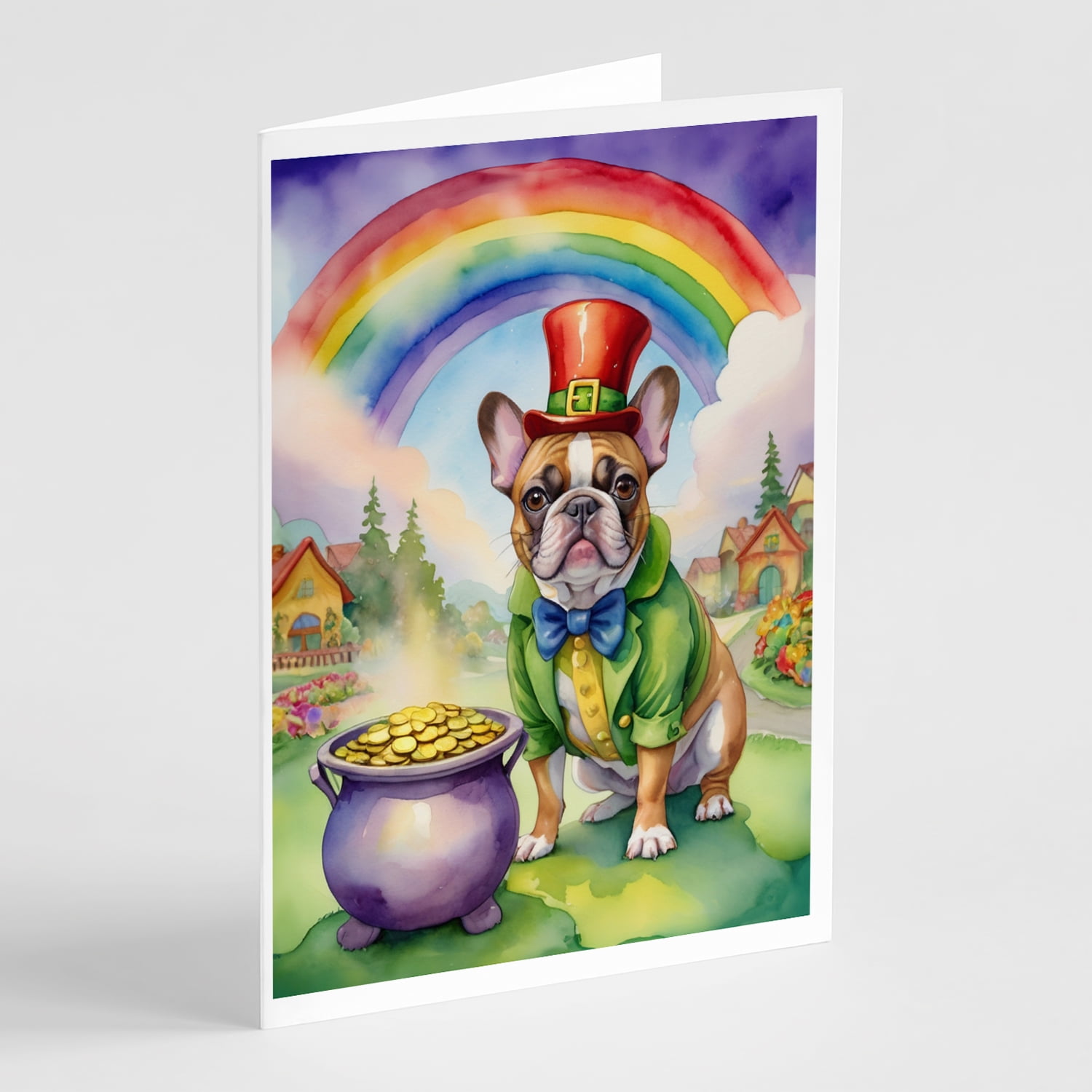 Flat-Coated Retriever St Patrick's Day Greeting Cards Pack of 8 7 in x 5 in