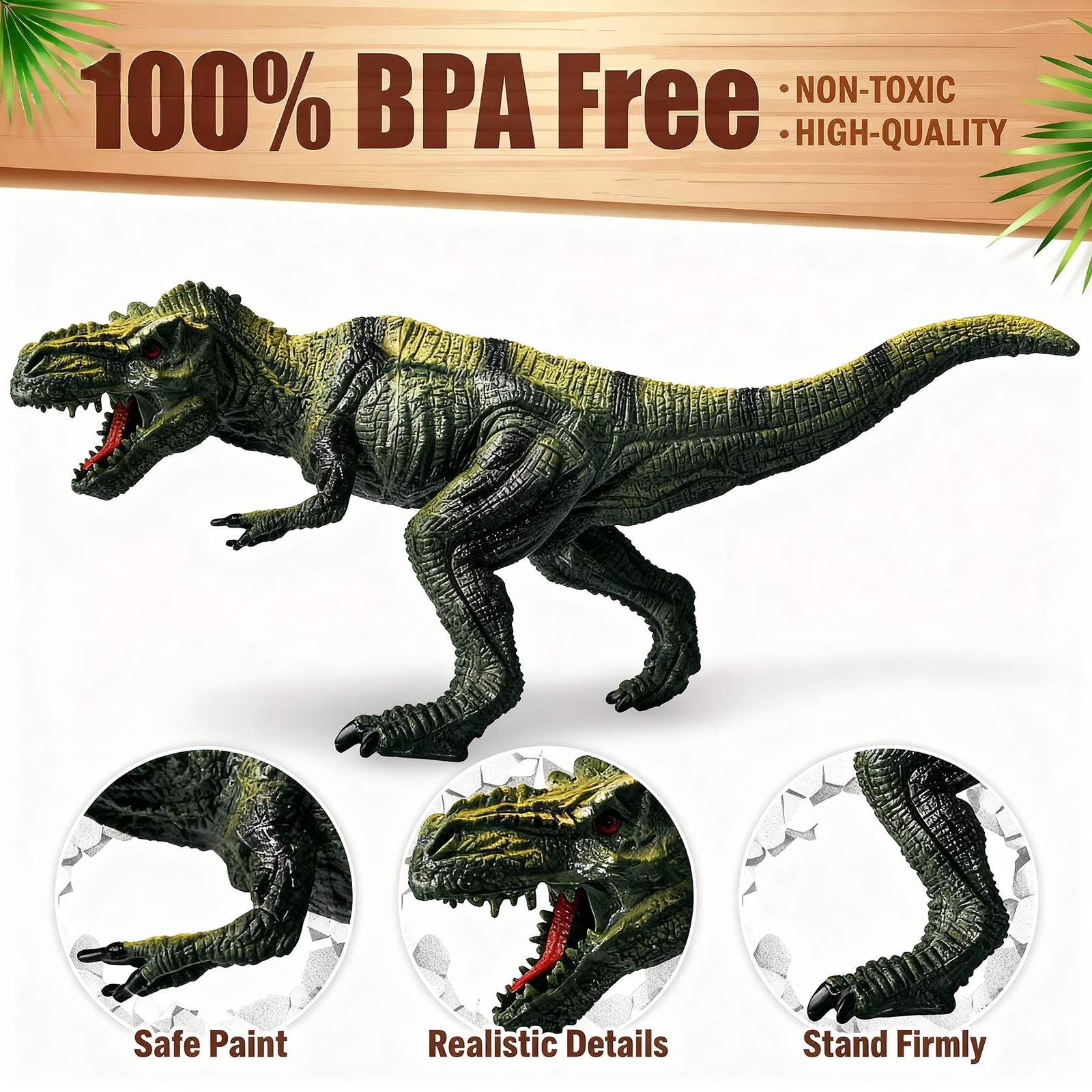Wisairt 53-Piece Dinosaur Figures Playset with Activity Mat photo 8