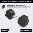 thumbnail image 4 of MAGMA Rubber Hex Premium Dumbbell Sets with Storage Racks, 4 of 9