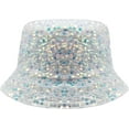 thumbnail image 2 of Women Bucket Hat Reversible Double-Side-Wear Shiny Glitter Sequin Sun Cap for Travel Beach Unisex Outdoor, 2 of 5