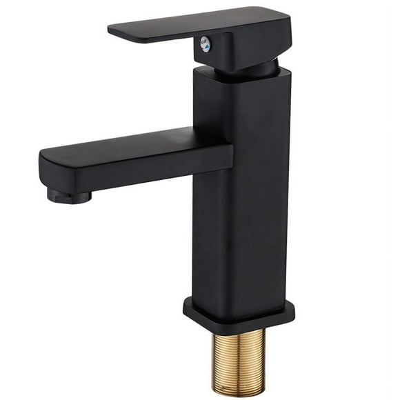 shiyi Low profile matte black one piece basin faucet, single handle basin faucet for bathroom and toilet, basin faucet, basin faucet