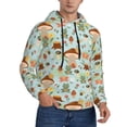 thumbnail image 2 of Naloa Mushroom House Insect Frog Men's Casual Hooded Collar Drawstring Hoodies Pullover Sweatshirts Casual Long Sleeve Shirts-Small, 2 of 7