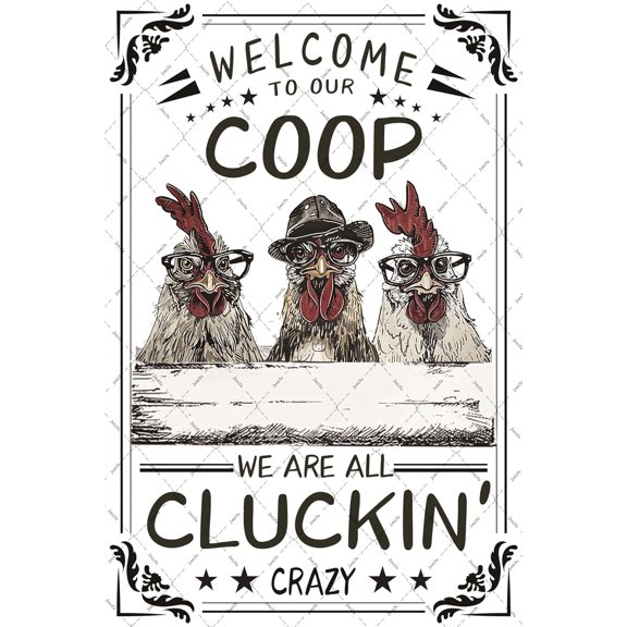 Welcome To Our Coop Funny Chicken Sign – 8x12 Inch Tin Metal Sign For Chicken Coop Or Farmhouse Decor