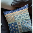 thumbnail image 4 of Flower Castle Patchwork Indoor/Outdoor Pillow with Removable Cover in Navy Blue Orange 20x20, 4 of 5