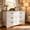 White-Vintage-coloured desktop, variant on 6 Drawer Dresser, Tall Chest of Drawers with Large Storage, Anti-Tip Wooden Cabinet for Bedroom, Office, Living Room, Entryway, FSC-Certified MDF Organizer, Brown