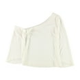 thumbnail image 2 of Rachel Roy Womens Textured One Shoulder Blouse, White, 12, 2 of 2