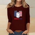 thumbnail image 2 of Dagegui Heart Flag Graphic Tshirts for Women Fashion Independence Day 3/4 Sleeve Shirt 4th of July Patriotic T-Shirts Casual Loose Fit Breathable Tee Tops, 2 of 4