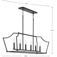 thumbnail image 2 of Parkhurst Collection Six-Light New Traditional Matte Black Linear Island Chandelier Light, 2 of 8