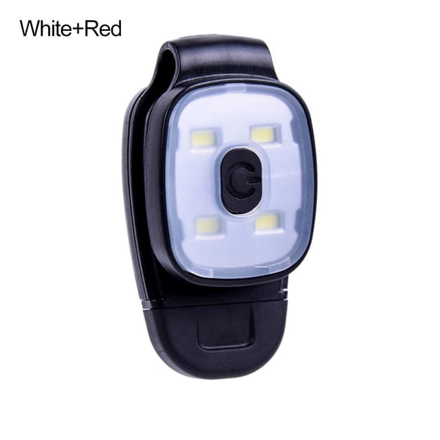LED Clip Flashlight 4 Modes USB Recharge able Clip Safety On Light