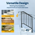 thumbnail image 6 of SPECSTAR 2-Pack Hand Rails for Outdoor Steps, 3 Step Galvanized Steel Railing Kit, Curved Ends and Safty Balusters Exterior Hand Railing, 6 of 9