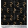 thumbnail image 1 of Soimoi Rayon Crepe Fabric Stripe & Dotted Swirl Abstract Printed Fabric 1 Yard 46 Inch Wide, 1 of 1
