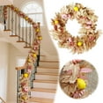 thumbnail image 2 of Fall Wreath Festival Autumn Wreath with Realistic Maple Leaves Pumpkins and Vine for Fall Thanksgiving Home Door Fall Wreaths for Front Door Halloween Wreath, 2 of 9