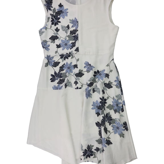 Vince Camuto Womens Handkerchief Hem Midi Asymmetrical Dress, White, 4