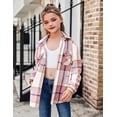 thumbnail image 3 of Oudiya Girls Flannel Plaid Jackets Long Sleeve Button Down Shirts Blouses Tops with Pockets, 6-15Y, 3 of 8