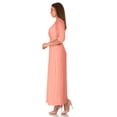 thumbnail image 3 of SR Women's Casual Wrap Floor Length Maxi Dress, Medium, Peach, 3 of 5