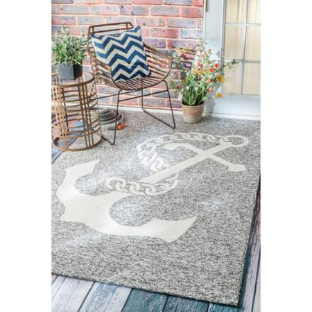 nautical outdoor nuloom anchor rug giant indoor handmade grey