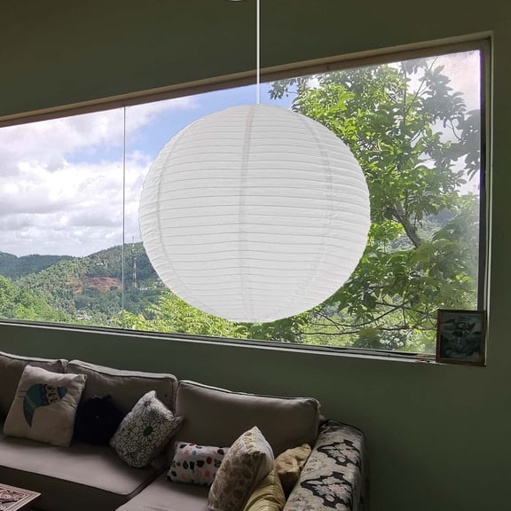 17.5inch Ball Lantern Lampshade,White Pendant Light Shade,Ceiling Covers for Living Room