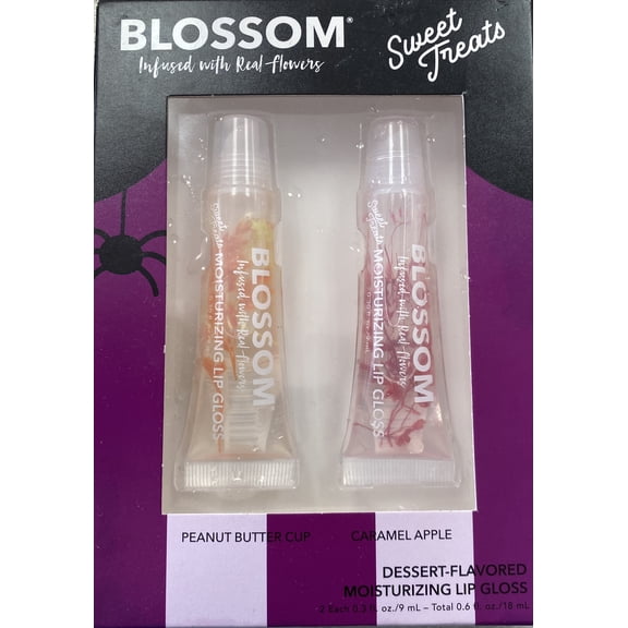 Blossom Sweet Treats Dessert-Flavored Lip Gloss, Peanut Butter Cup & Caramel Apple - 2 Pack