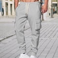 thumbnail image 2 of sususu Sweatpants For Men Open Bottom,Solid Color Casual Trousers for Men Comfortable Flat Front Design with Side Pockets Everyday Wear Versatile Pants,Light Gray,XL, 2 of 5