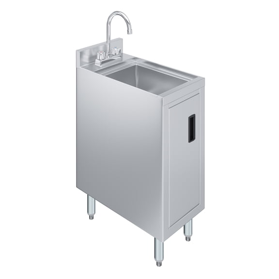 AmGood 22 in. x 12 in. Stainless Steel Underbar Hand Sink with Cabinet Base