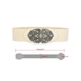 thumbnail image 3 of INSPIRE CHIC Elastic Wide Waist Belts for Women Metal Buckle Stretchy Belts Black & Beige, 3 of 7