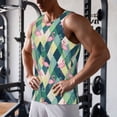 thumbnail image 5 of Lsque Flamingo Pattern Mens Tank Tops Muscle Athletic Quick Dry Sleeveless Workout Fitness T Shirts Beach Tank Top, Loose-fit Sleeveless Shirt for Men-Medium, 5 of 7