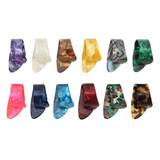Púas de dedo para guitarra, 12 piezas Púa de pulgar para guitarra Púa de pulgar para guitarra Reemplazo de púa de guitarra Altamente versátil Jadeshay A