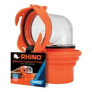 Camco Rhino Clear RV Sewer Hose Elbow with 4-in-1 Adapter - Orange (39736)