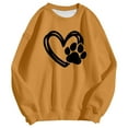 thumbnail image 4 of Arlun Womens Dog Mama Sweatshirts Dog Paw Printed Love Heart Graphics Long Sleeve Crewneck Pullovers Soft Comfortable Loose Thin Casual Hoodless Tops Yellow XL, 4 of 4