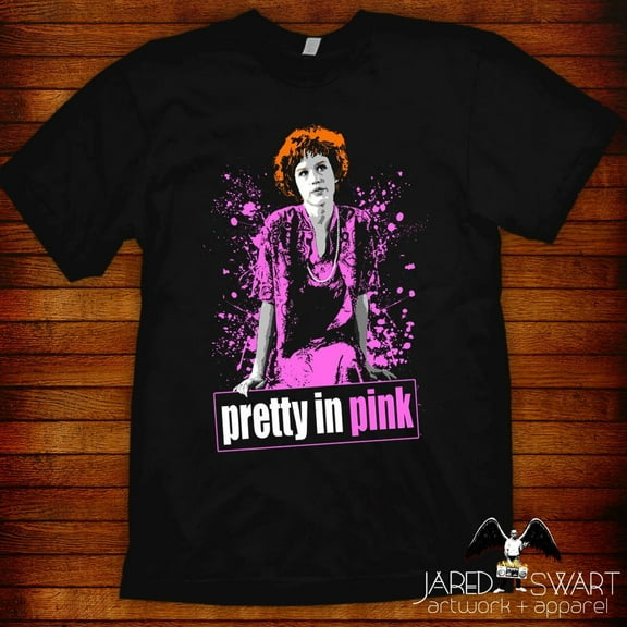 Reprint Rare Pretty in Pink T-shirt artwork by Jared Swart inspired by the 1986 movie 80s