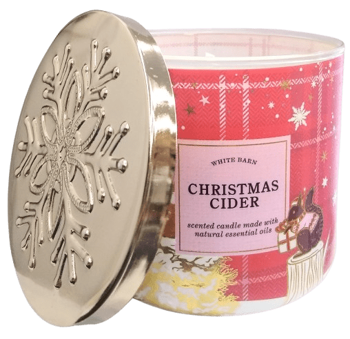 White Barn Bath and Body Works Christmas Cider 3 Wick Scented Candle New w Lid
