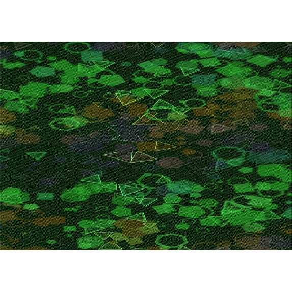 Ahgly Company Machine Washable Indoor Rectangle Transitional Green Area Rugs, 6' x 9'