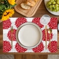thumbnail image 4 of Red Dahlia Placemats Set of 8, Vintage Country Grey Abstract Flowers Floral Placemats for Dining Table, Place Mats for Kitchen Tabletop, Waterproof Wipeable Dining Table Mats Set, 4 of 9