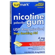 Sunmark Original Nicotine Polacrilex Gum USP, 4 mg, 110 Count