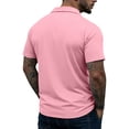 thumbnail image 3 of Men's Short Sleeve Quarter Zip Golf Polo Quick Dry Lightweight Lapel Workout T-Shirt Pink 2XL, 3 of 4