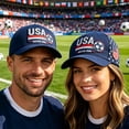 thumbnail image 5 of Cevemin USA 2026 Patriotic Flag Soccer Baseball Cap, Adjustable Sport Printed Sun Hat for Men Women Football Sports Fans Daily Outdoor Wear, 5 of 5