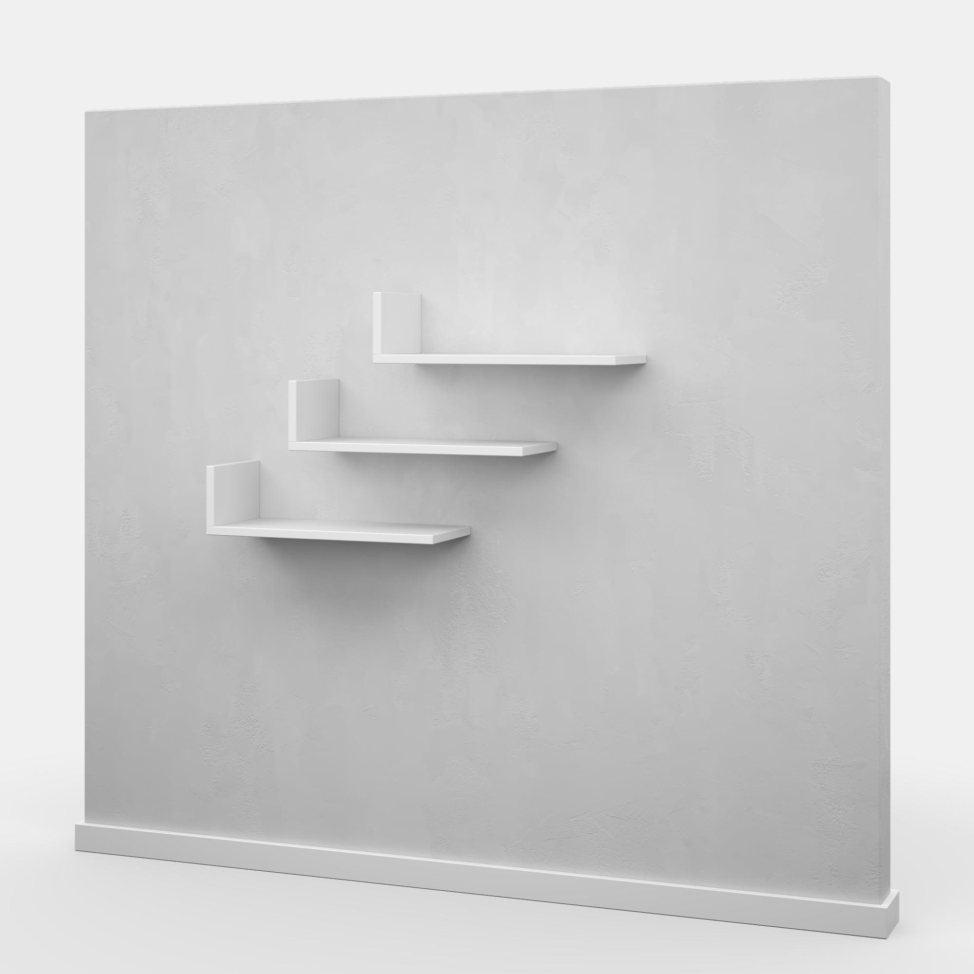 Ada Home Decor Furniture 19.69" 3 Tier White Washburn Modern Wall Shelf