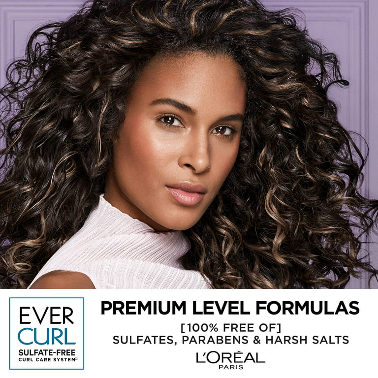L'Oreal Paris EverCurl Sulfate Free Shampoo and Conditioner Kit for Curly Hair, Lightweight, Anti-Frizz Hydration, Gentle on Curls, with Coconut Oil