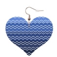 thumbnail image 7 of Women Gradient Blue Patttern Trendy Heart Leather Dangle Drop Studs Earrings, 7 of 7