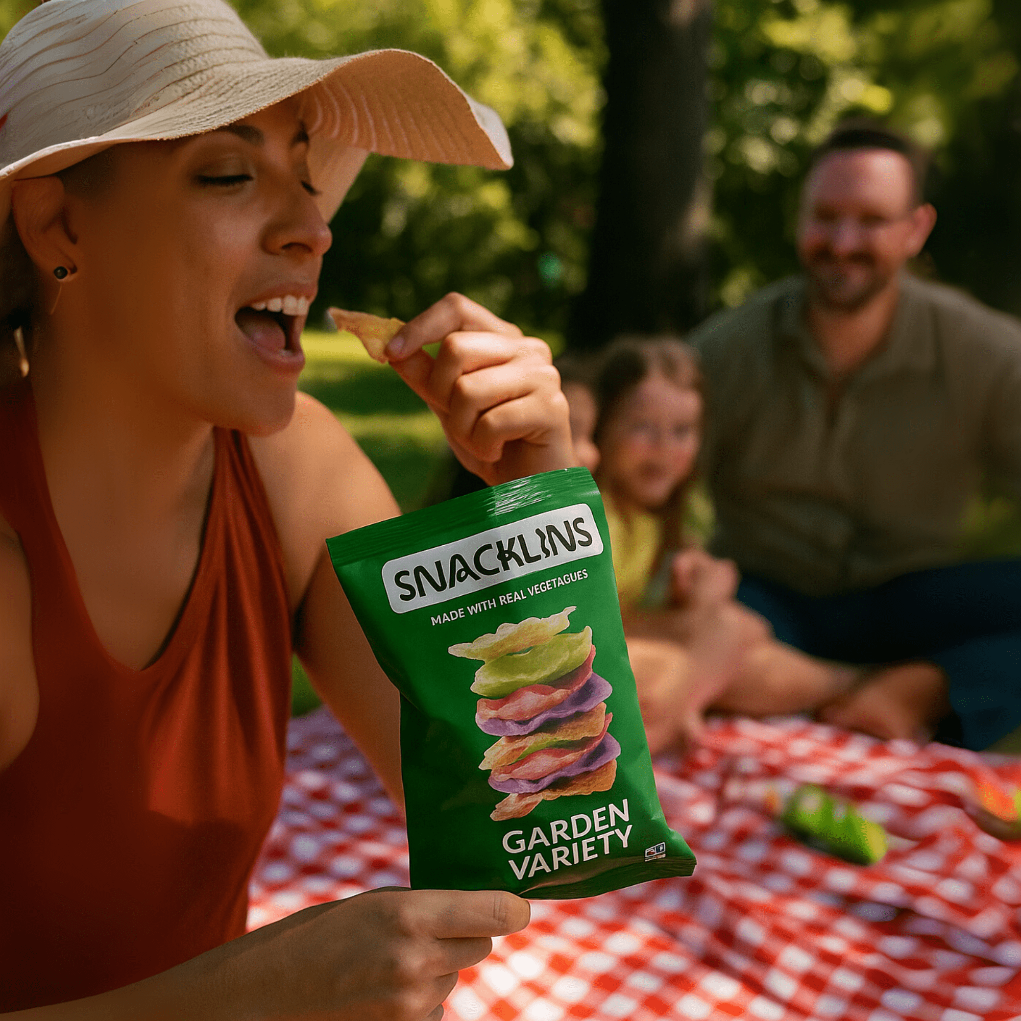 SNACKLINS Plant Based Crisps GARDEN Variety - Gluten Free, Grain Free, 100% Kosher, Vegan Healthy Snacks, Crunchy Puffed Snack, Just 90 Calories Per Bag - .9oz Bag (12 Pack)