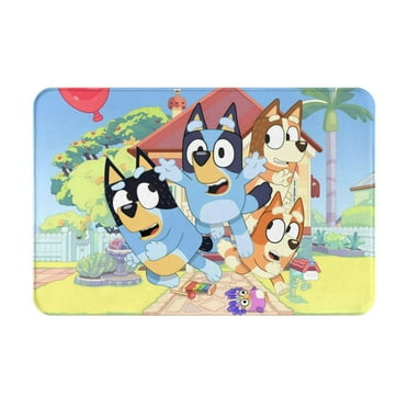 Zofaai Bluey Pattern Doormats, Absorbent and Non-slip Floor Mats Household Items, Suitable for Home Entrance, Bathroom, Kitchen