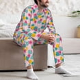 thumbnail image 7 of Uemuo Pineapple And Leaves Pattern 2-Piece Loungewear Set - Men’s Soft Sleepwear, Cozy Winter PJs, Comfy Sleep Set-, 7 of 7