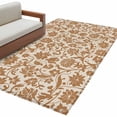 thumbnail image 2 of Area Rug for Living Room, Brown Floral Non-Slip Indoor Large Carpet for Bedroom/Dining Room, Vintage Rustic Flowers Botanical Spring Washable Low-Profile Rectangle Floor Runner Rugs - 4 x 6 Ft, 2 of 7