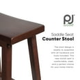 thumbnail image 2 of PJ Wood Classic Saddle-Seat 29In Kitchen Counter Stools, Walnut, Set of 2, 2 of 8