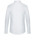 thumbnail image 2 of LONSSA Men's Long Sleeve Banded Collar Dress Shirts Stretch Button Down Shirts with Pocket, 2 of 7