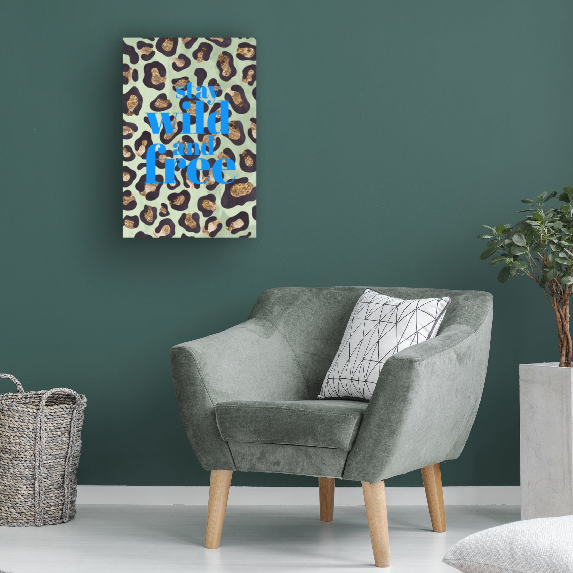 Trademark Fine Art Sarah Manovski Wild and free leopard print typography Canvas Wall Art
