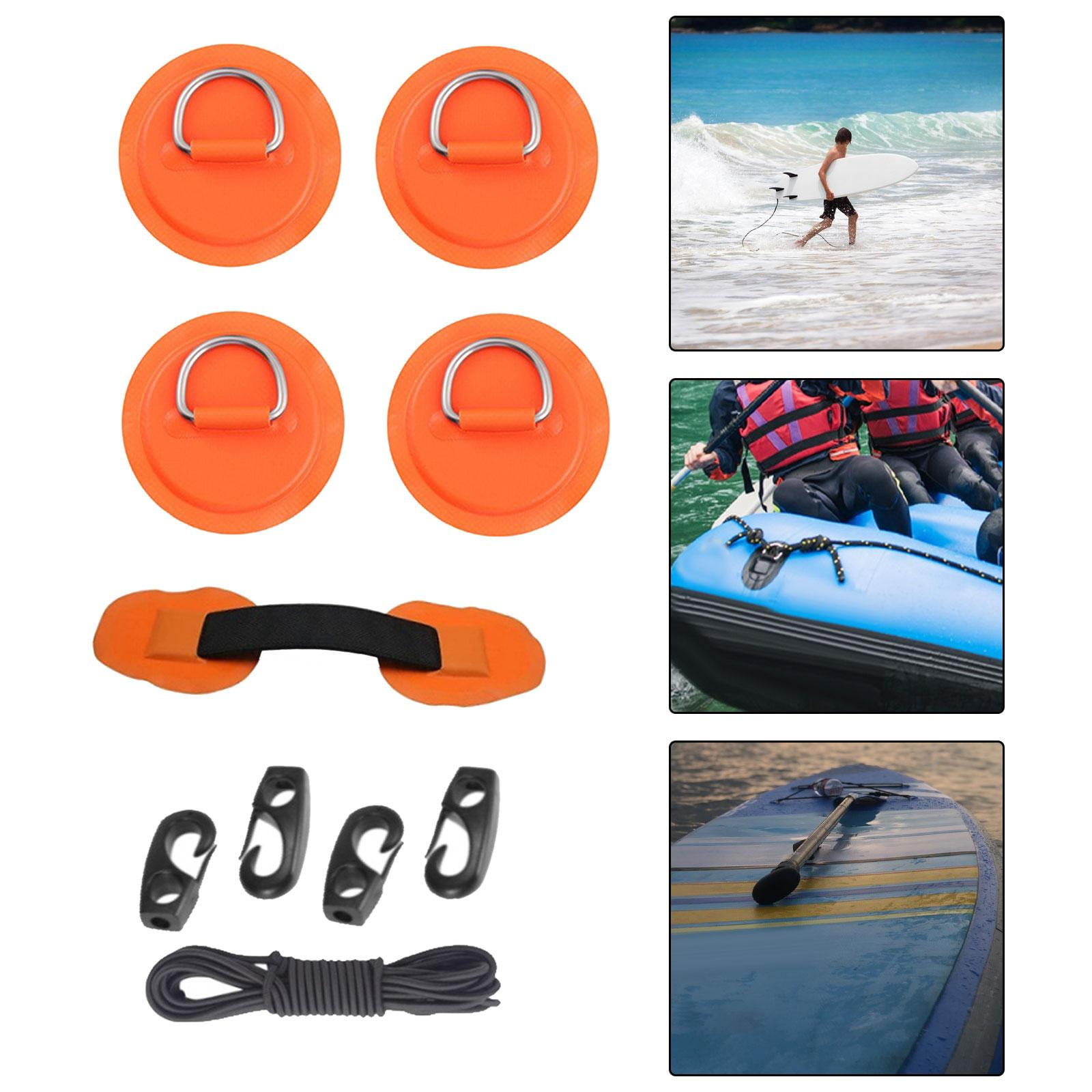 DimyFew D PVC Stainless Steel Durable Multifunctional 2.5M Black Round Bungee Cord Patch Orange