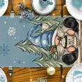 thumbnail image 4 of Hello Winter Blue Gnome Table Runner, Pine Tree Snowflake Hot Cocoa Farmhouse Kitchen Dining Table Decor, Christmas Holiday Rustic Home Decoration Indoor Outdoor Party Supply 13 x 90 Inches, 4 of 7