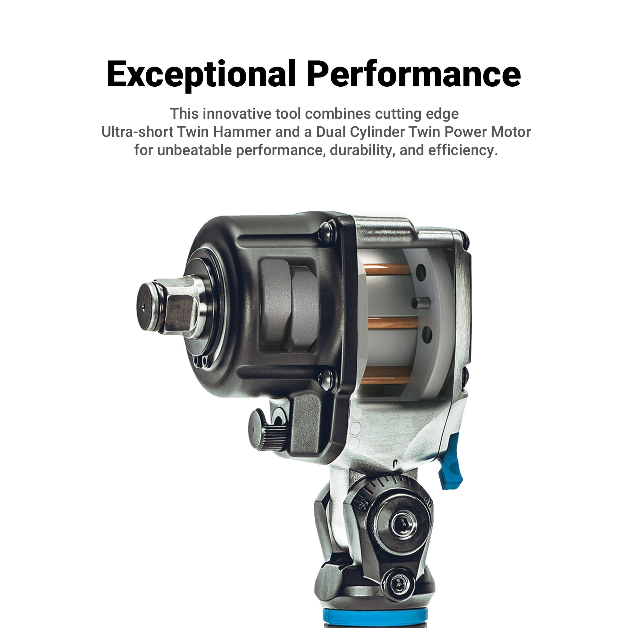 Capri Tools 3/4 in. Flex-Head Air Angle Impact Wrench, 738 ft. lbs.